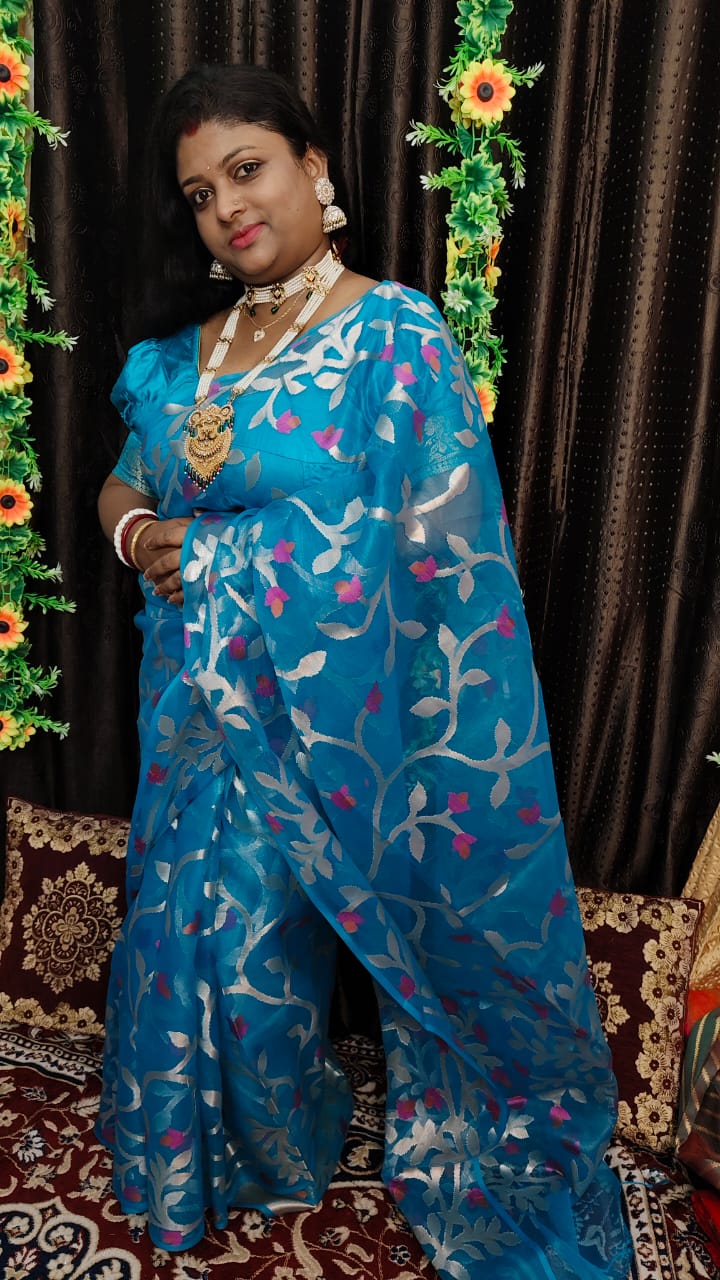 Pure Moslin Saree - Image 4